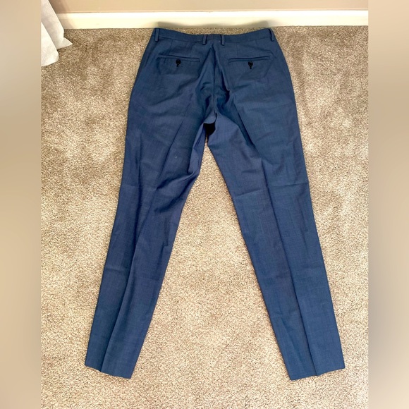 Hugo Boss Blue Super 100 Slim suit pants - Matching suit jacket available. - Picture 2 of 7